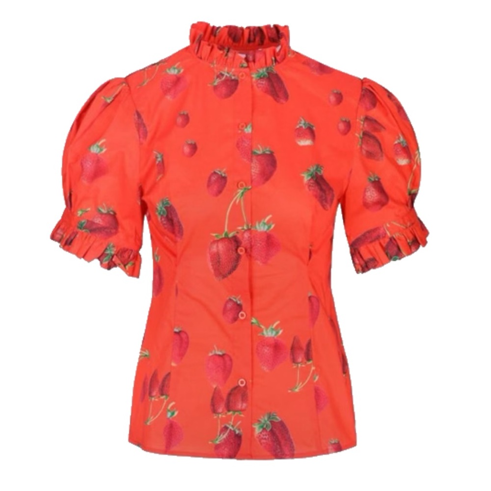 NWOT Selkie Strawberry Bistro Blouse Size XL